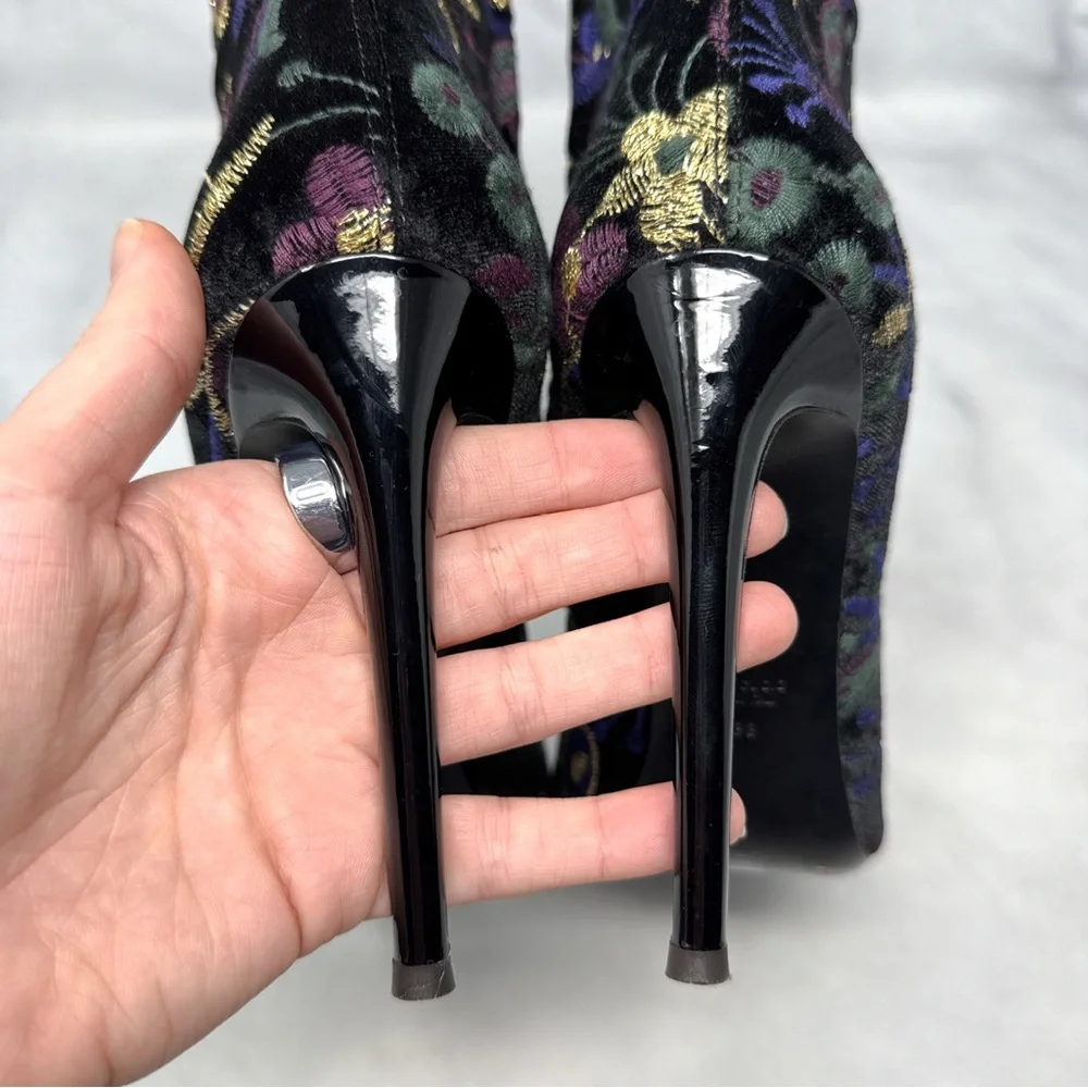 Giuseppe Zanotti Bimba Magdalena Floral Embroidered Stiletto Heeled Ankle Boots